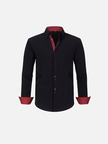 Color-Match Four-Way Contrast Stretch Shirt