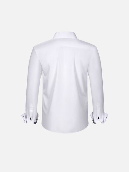 Color-Match Four-Way Contrast Stretch Shirt