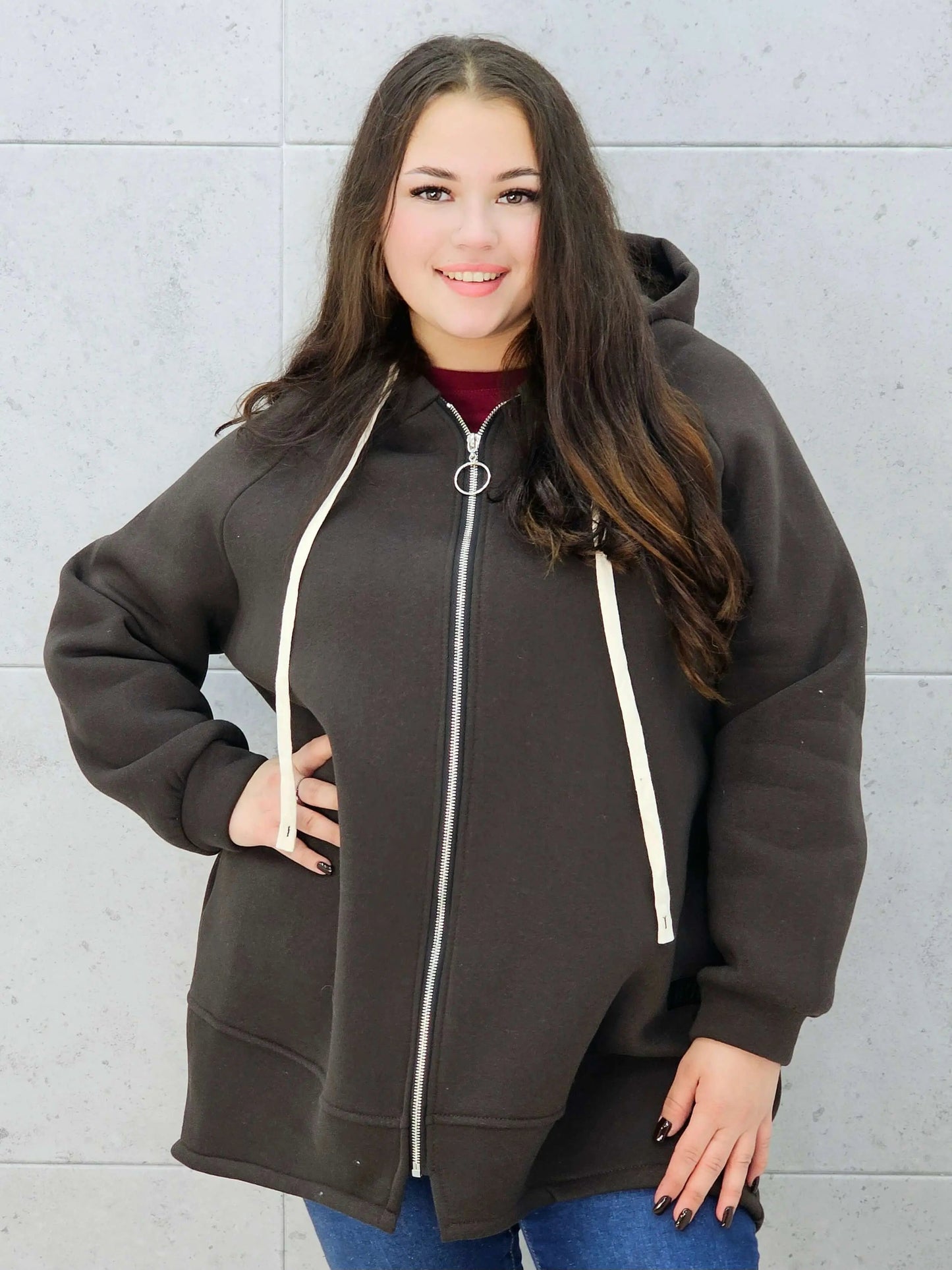 Plus-Size Zip-Up Hoodie