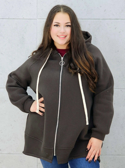 Plus-Size Zip-Up Hoodie