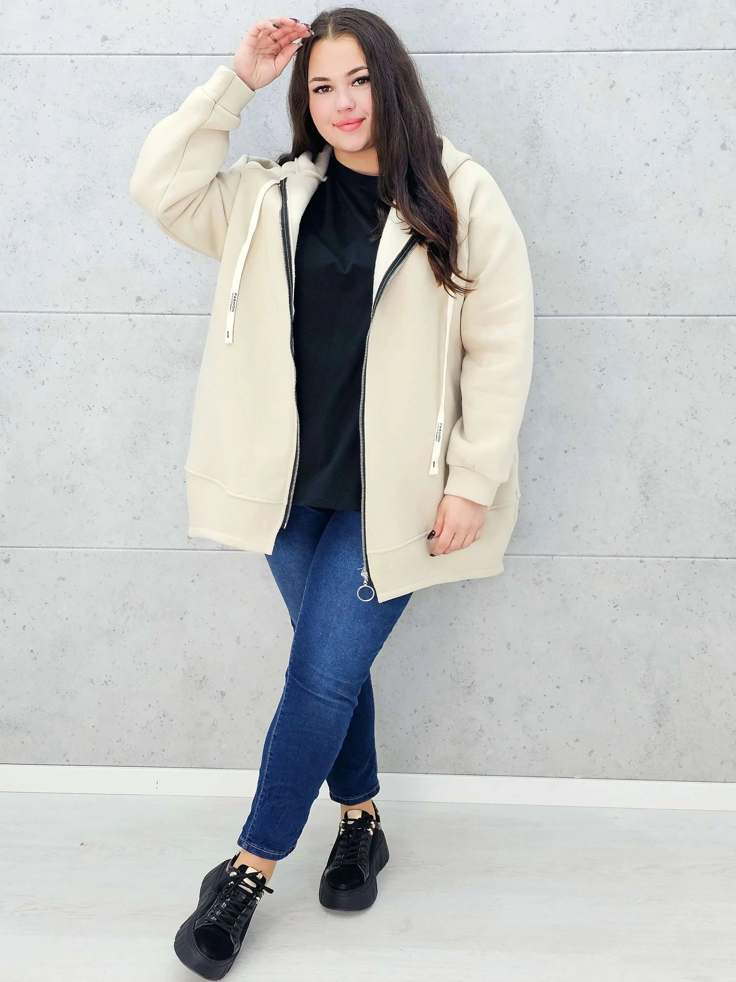 Plus-Size Zip-Up Hoodie