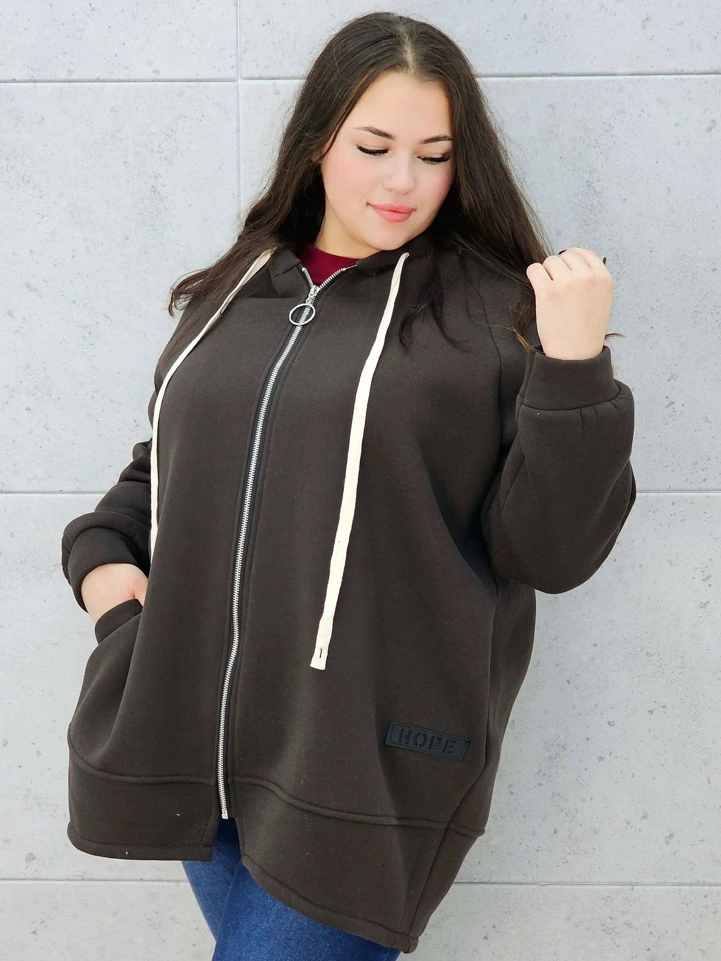 Plus-Size Zip-Up Hoodie