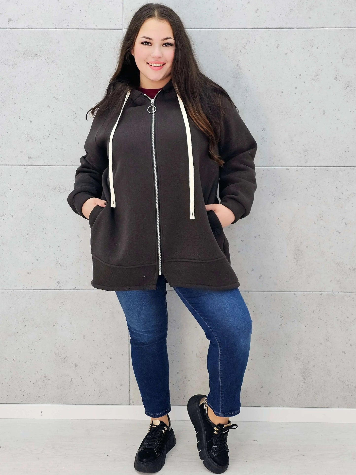 Plus-Size Zip-Up Hoodie