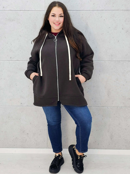 Plus-Size Zip-Up Hoodie