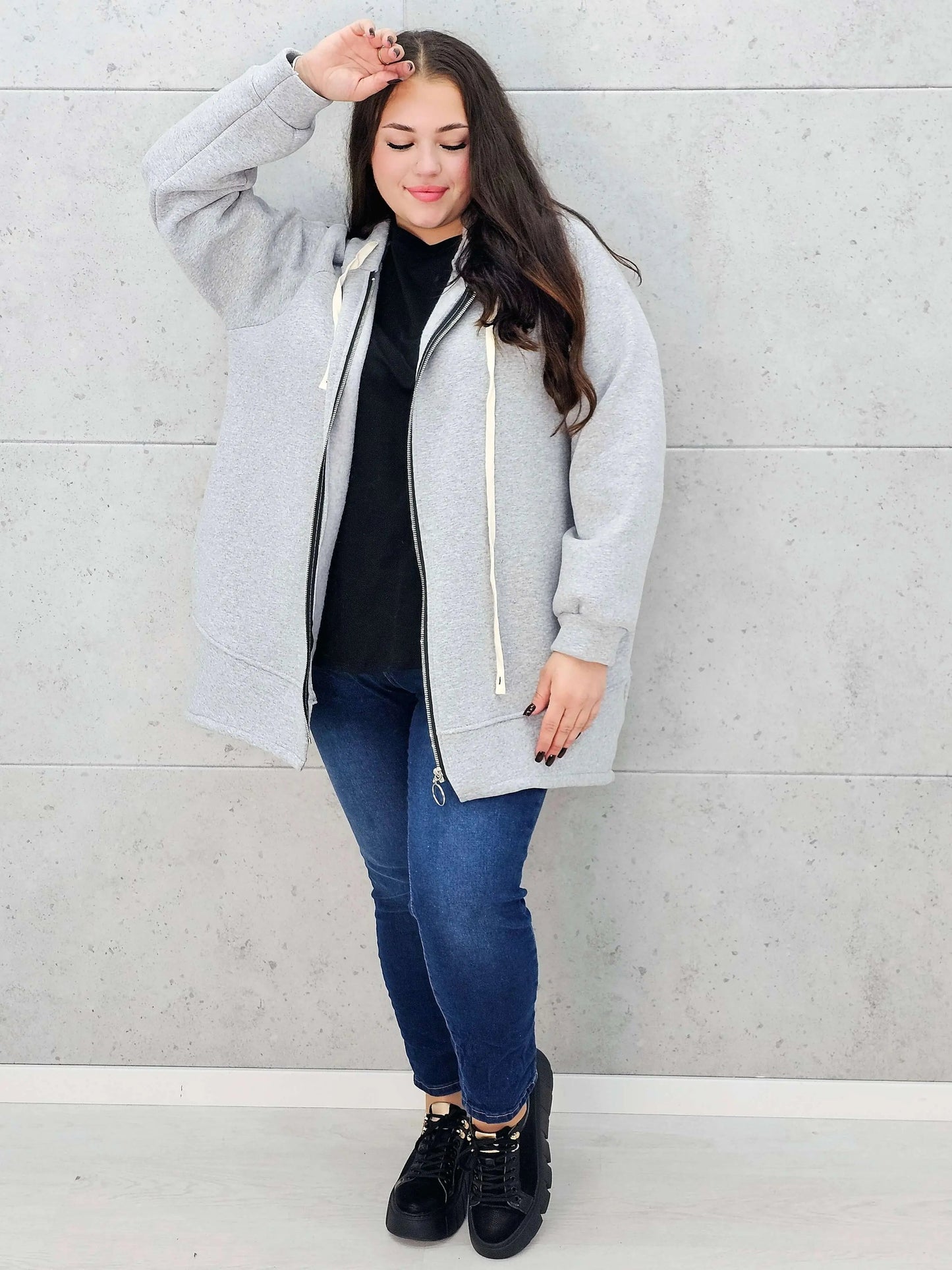 Plus-Size Zip-Up Hoodie