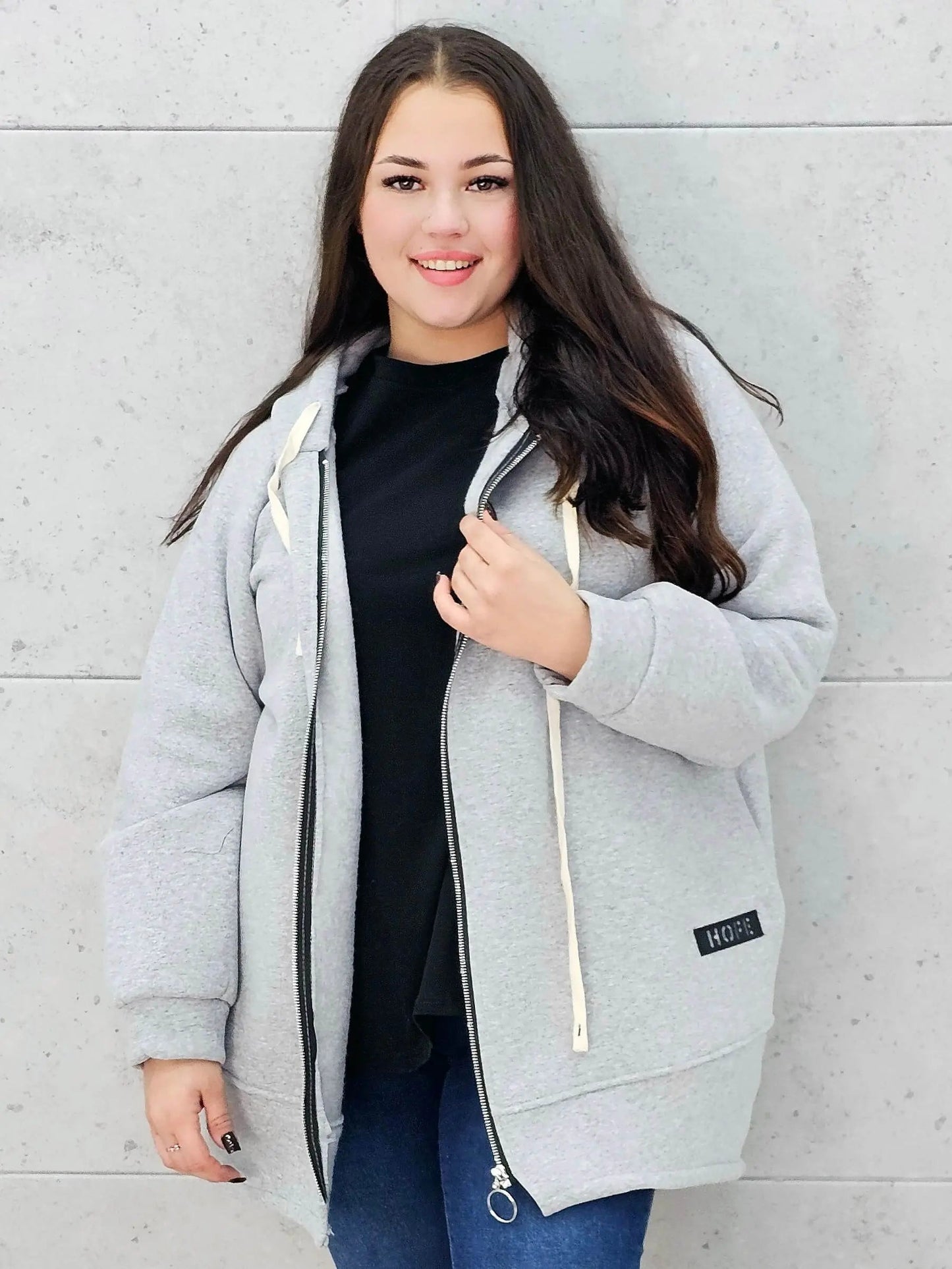 Plus-Size Zip-Up Hoodie