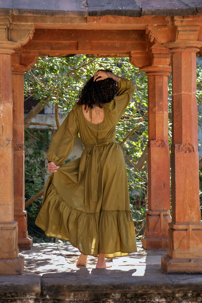 Devi Olive Green Dress