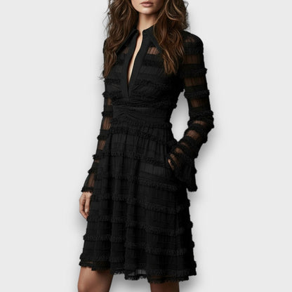 Parisa – Midi Dress with Transparent Fringe
