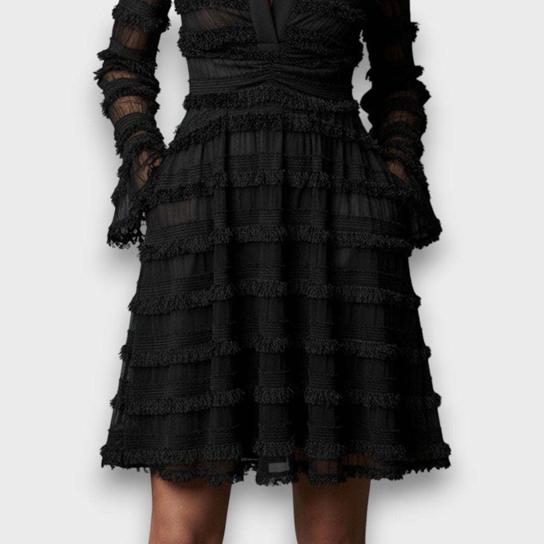 Parisa – Midi Dress with Transparent Fringe