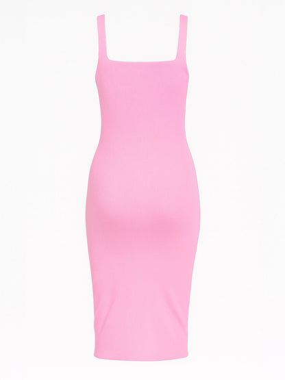 Lancerta - striped mini dress with heart neckline - BLACK