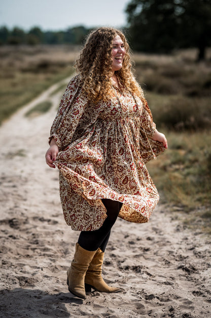 Fay dress handblock brown