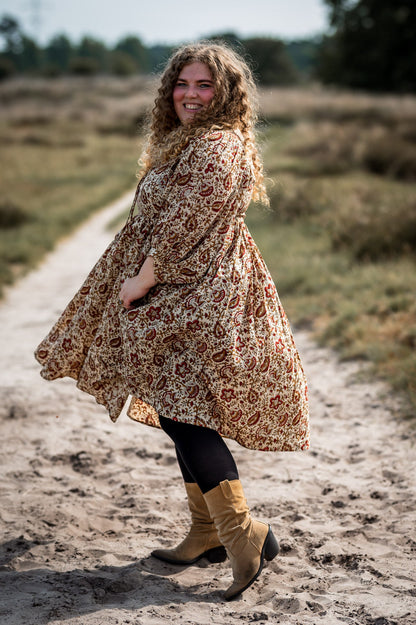 Fay dress handblock brown