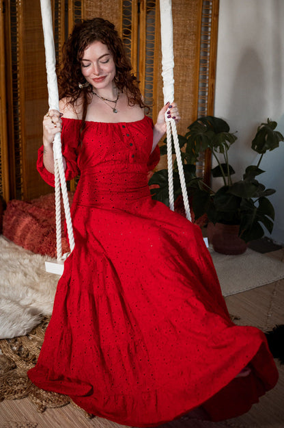 Dream Dress with Red Embroidery